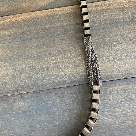 Vintage 35" Silver Tone Chain & Chain Link Necklace Versatile Look (D6) - Picture 7 of 7